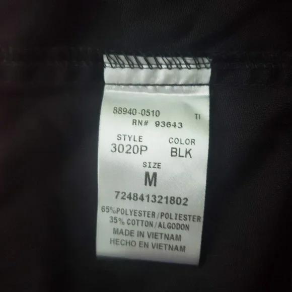 Black Wide-Leg Cargo Pocket Zip-Fly Lace-up Closure Women's Scrub Pant - Size MP - Picture 8 of 9